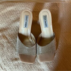 Steve Madden Shimmering Silver Mules